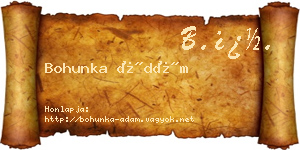 Bohunka Ádám névjegykártya