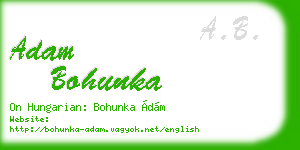 adam bohunka business card